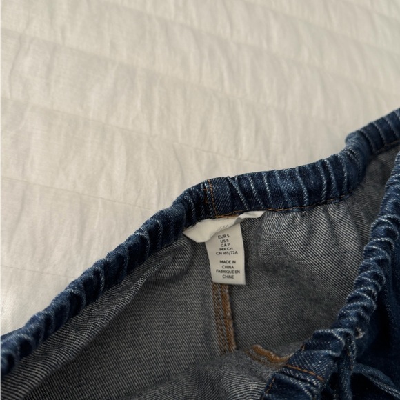 Dark Blue Drawstring Denim Shorts - Picture 2 of 2